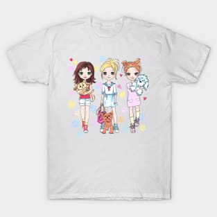 Baby girls with pets T-Shirt